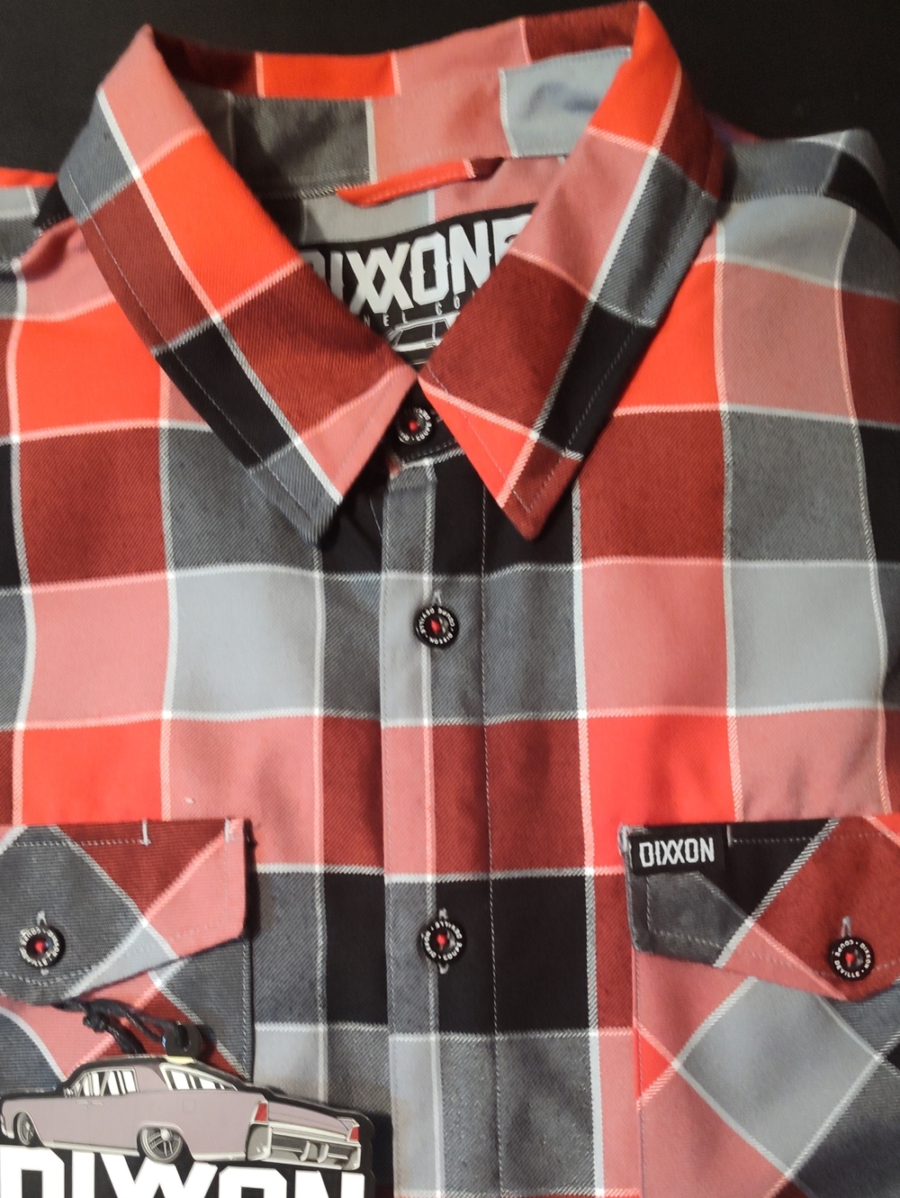 DIXXON Coupe De Ville  Men’s Red, Gray & Black Plaid Button-Down Shirt 3XL BNWT